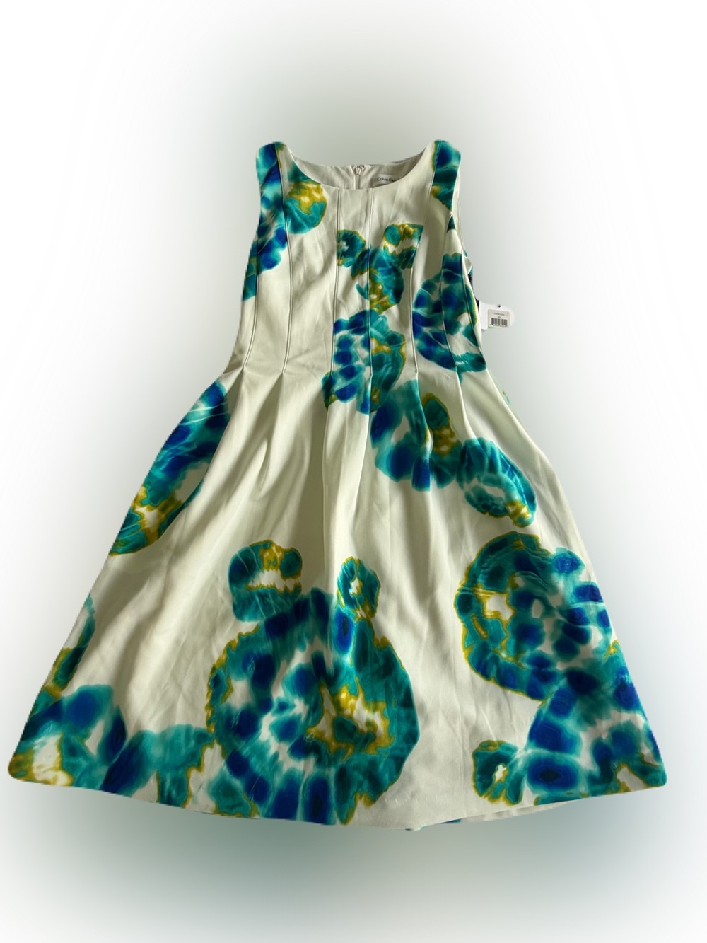 Calvin Klein Water Color Floral Pleated A-Line Dress NWT - Size 8